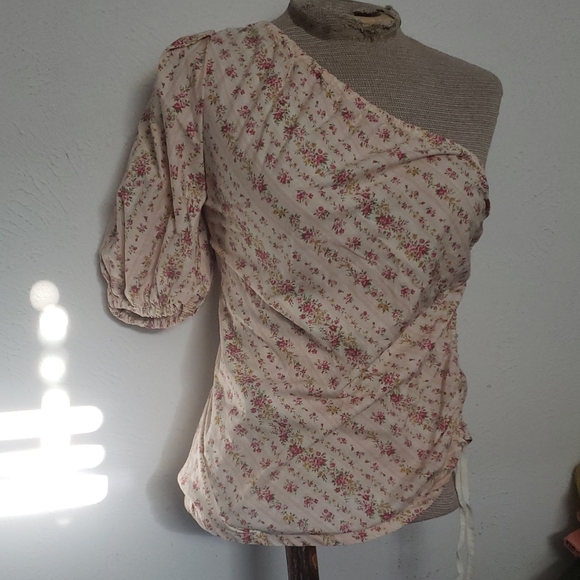 Petersyn Tops - PETERSYN NY FLORAL PRINT ONE SHOULDER TOP SZ S